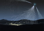 Vue d'artiste de rayons cosmiques