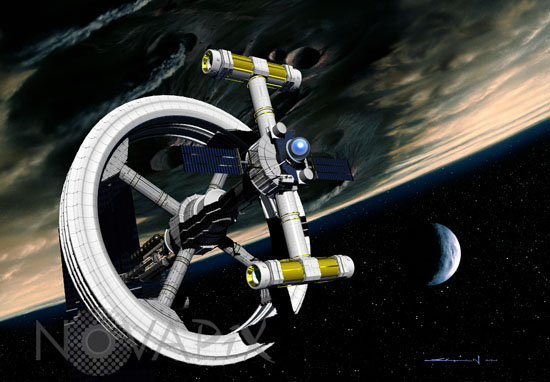 Space station in orbit - Illustration