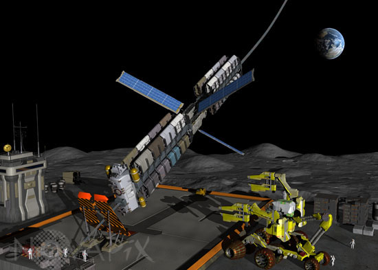 Lunar elevator - Artist view