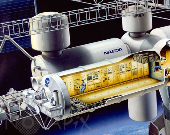 Station spatiale Freedom - Module européen - Ecorché