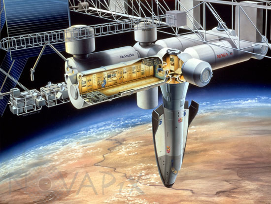 Station spatiale Freedom - Module européen - Ecorché