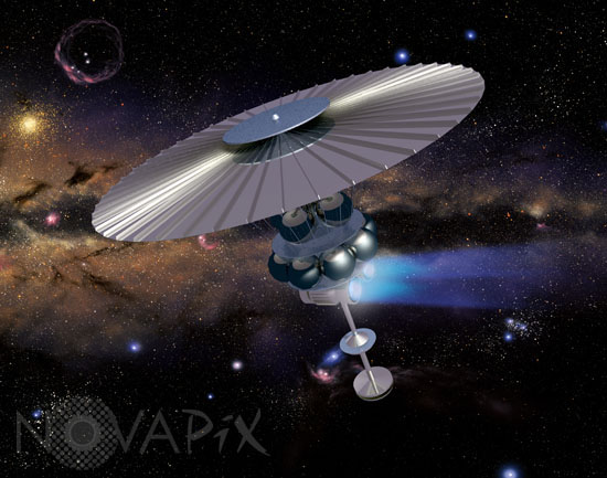 Vaisseau spatial à propulsion ionique - Vue d'artiste
