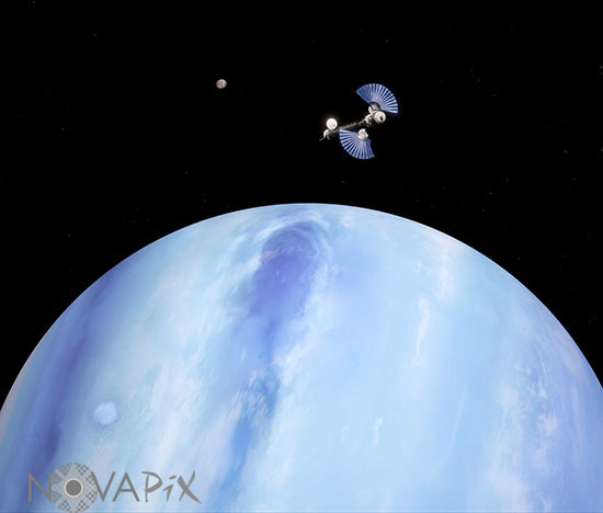 Vaisseau spatial près de Neptune - Vue d'artiste
