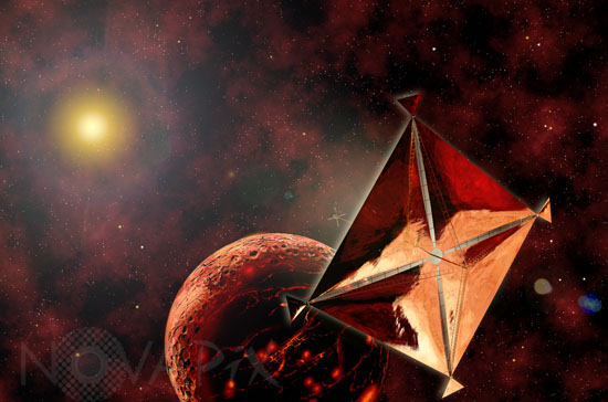Voile solaire près d'une exoplanète - Vue d'artiste