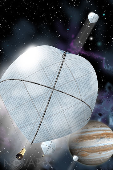 Voile solaire près de Jupiter - Vue d'artiste
