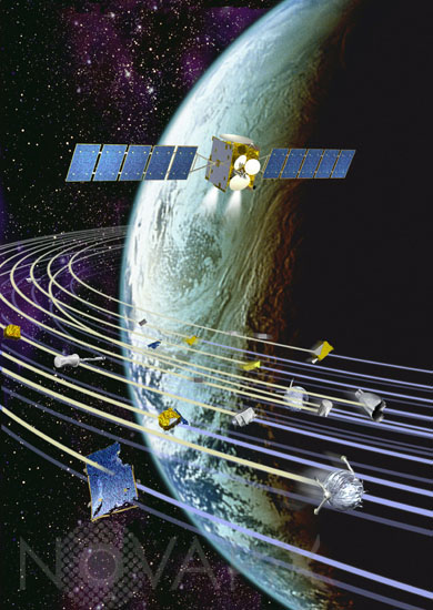Débris spatiaux - Vue d'artiste