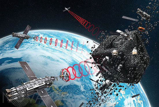 Nettoyage des débris spatiaux - Vue d'artiste