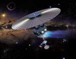 Vaisseau spatial à propulsion ionique - Vue d'artiste