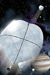 Voile solaire près de Jupiter - Vue d'artiste