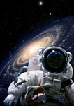 Astronaute et galaxie - Vue d'artiste