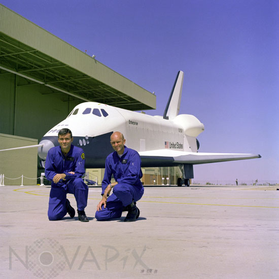 Crew members of the shuttle orbiter Enterprise