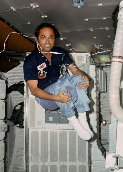 Robert Crippen aboard the space shuttle Columbia 04/1981