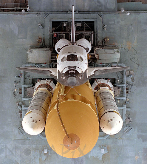 Overhead View of Atlantis space shuttle