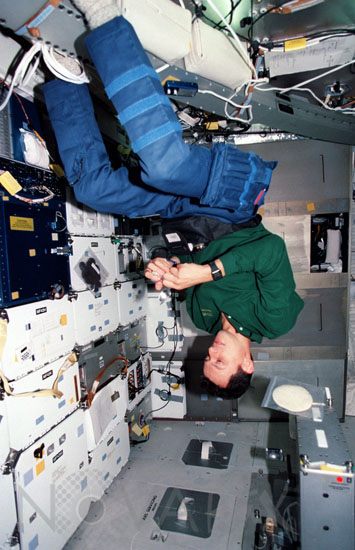 Astronaut P.Duque in space
