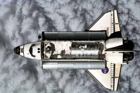 Space shuttle Atlantis seen from International space station