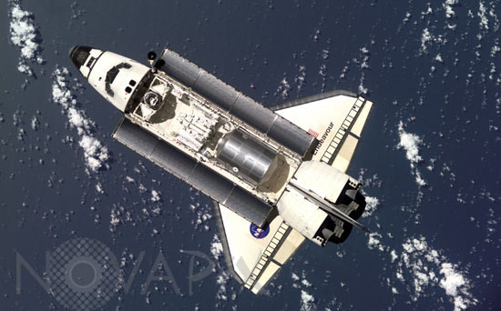 Navette Endeavour STS-100 vue d'ISS 04/2001