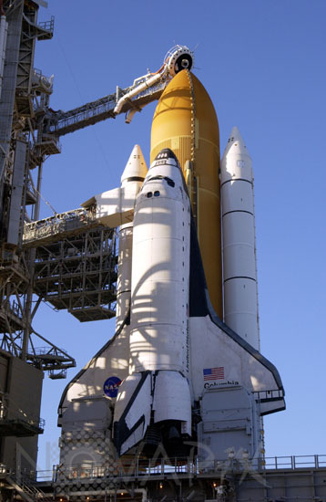 Shuttle Columbia on launch pad -01/2003