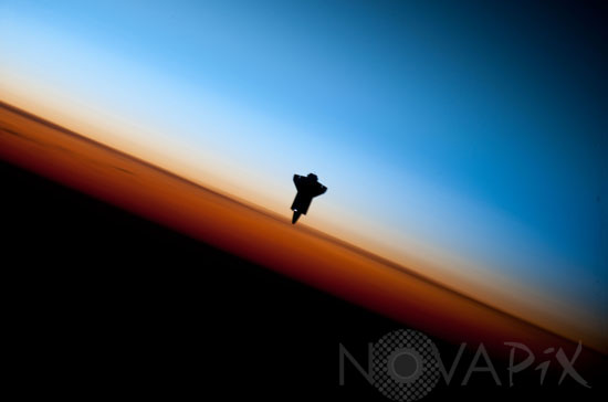 Space Shuttle Endeavour seen from ISS - 02/2010