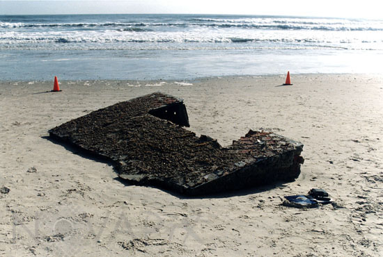 Debris from the Space Shuttle Challenger on Cocoa Beach