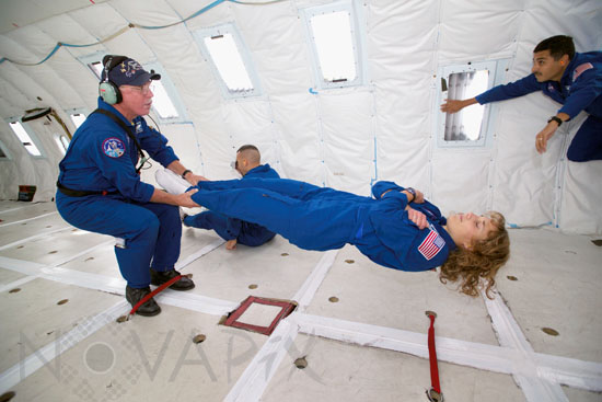 Astronauts training in zero G