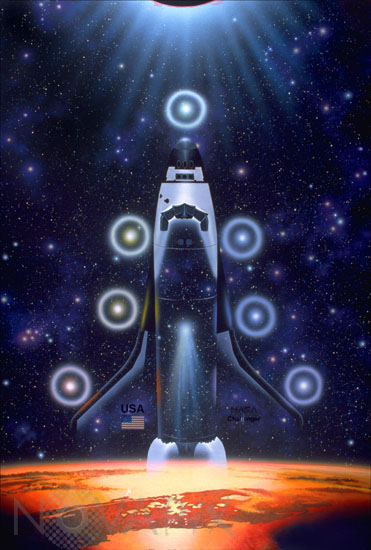 Navette spatiale Challenger - Vue d'artiste