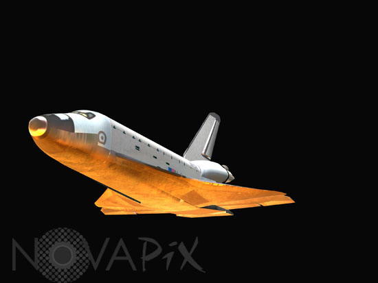 Space shuttle atmospheric reentry - Illustration