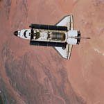 Navette Endeavour STS-100 vue d'ISS 04/2001