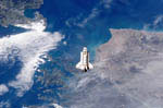 Navette Endeavour STS-113 vue d'ISS 11/2002