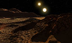 Exoplanète autour d'une étoile binaire - Vue d'artiste