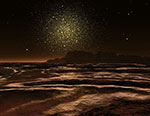 Planète près d'un amas globulaire - Vue d'artiste