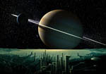Exoplanète habitée - Vue d'artiste
