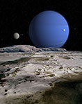 Vue d'artiste de l'exoplanète OGLE-2005-BLG-390L b