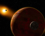 Vue d'artiste de l'exoplanete Gliese 581 b