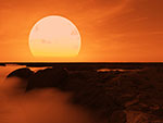 Vue d'artiste de l'exoplanète Gliese 581c