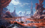 Végétation sur une exoplanète - Illustration