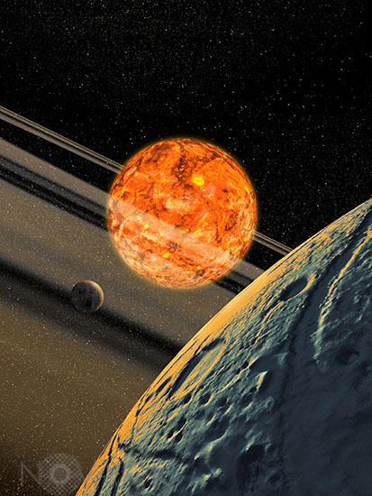 Exoplanètes autour d'une naine brune - Vue d'artiste