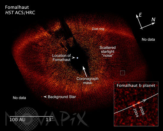 Planet orbiting star Fomalhaut