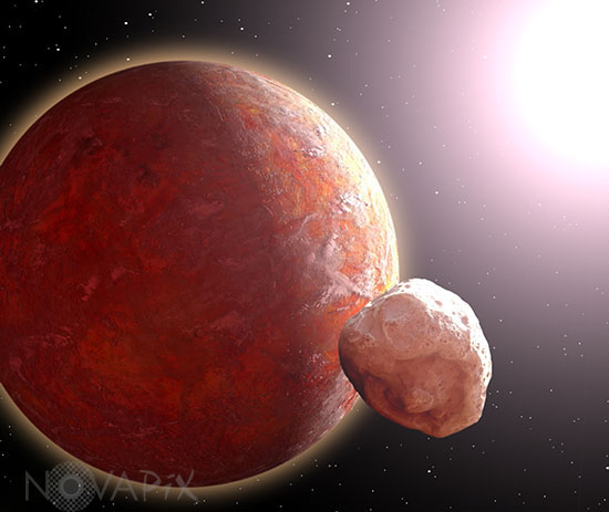 Exoplanète et satellite - Illustration