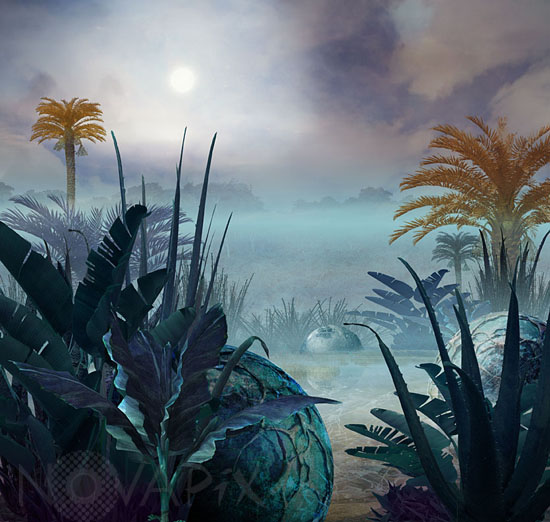 Forêt sur une exoplanète