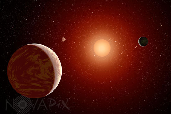 Exoplanets around a red dwarf star
