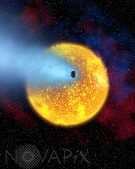 Artist's conception of HD 209458b transiting its star