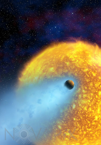 Artist's conception of HD 209458b transiting its star