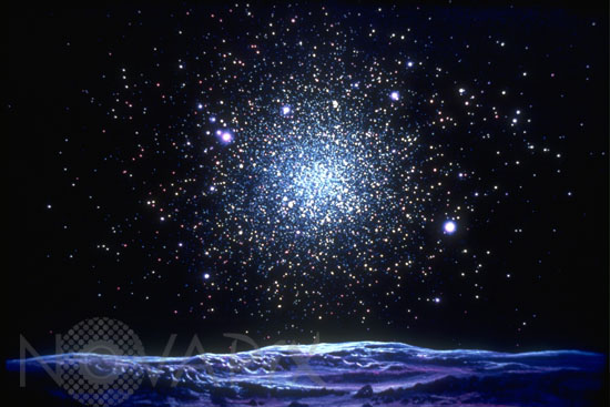 Planet close to a globular cluster - Artist view