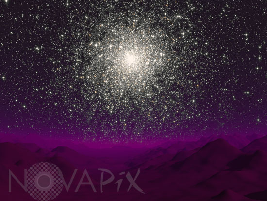 Planet close to a globular cluster - Artist view