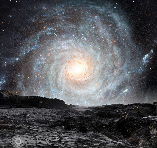 Galaxy seen from a rogue planet