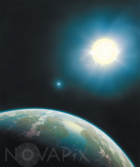 Earth-like exoplanet near Proxima Centauri. Artwork