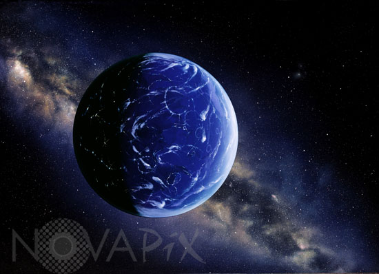 An inhabited Earth-like exoplanet - Artist view