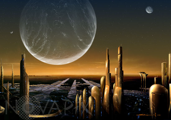 Exoplanète habitée - Vue d'artiste