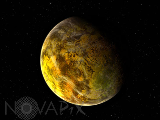 Artwork of exoplanet Gliese 581c