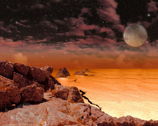 Exoplanet too hot for life. Artwork